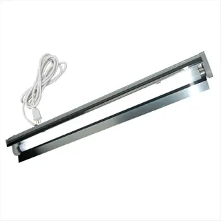 single t5 fluorescent grow light fixture with reflective interior and power cord, designed for indoor plant cultivation